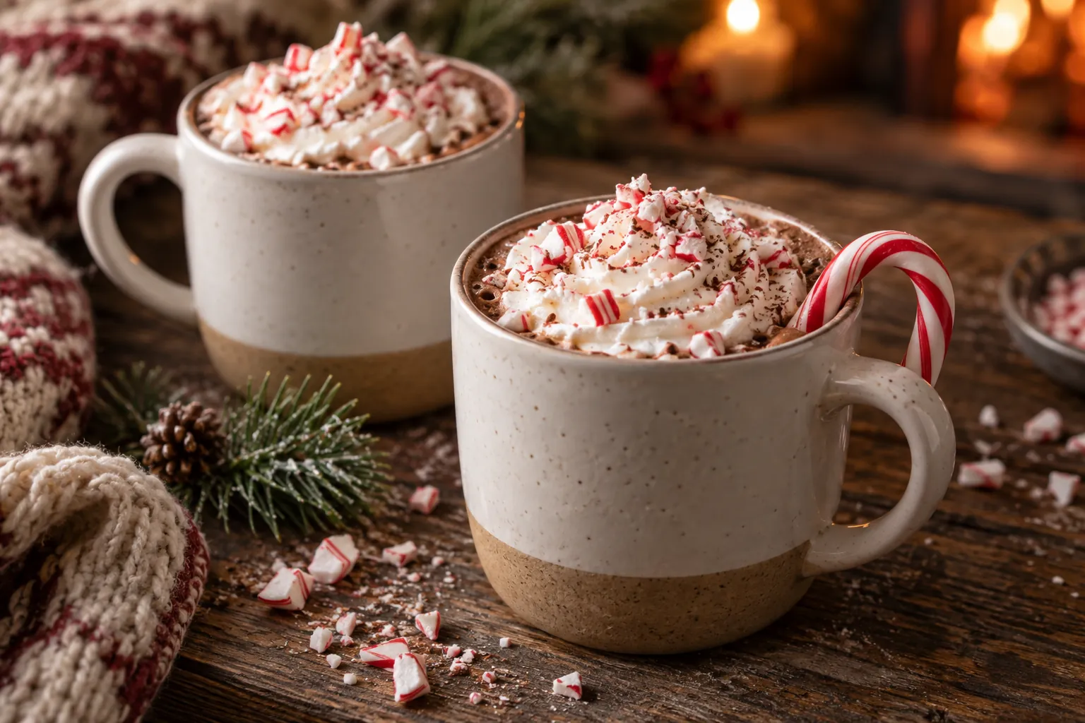 Peppermint Hot Chocolate from Scratch (No Syrup Needed)